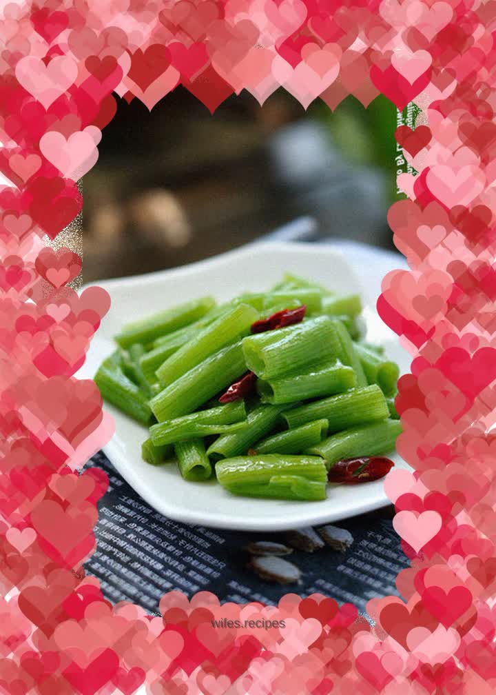 Stir-fried spinach stems