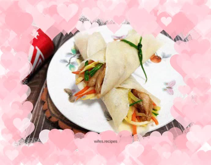 Three shredded chicken rolls