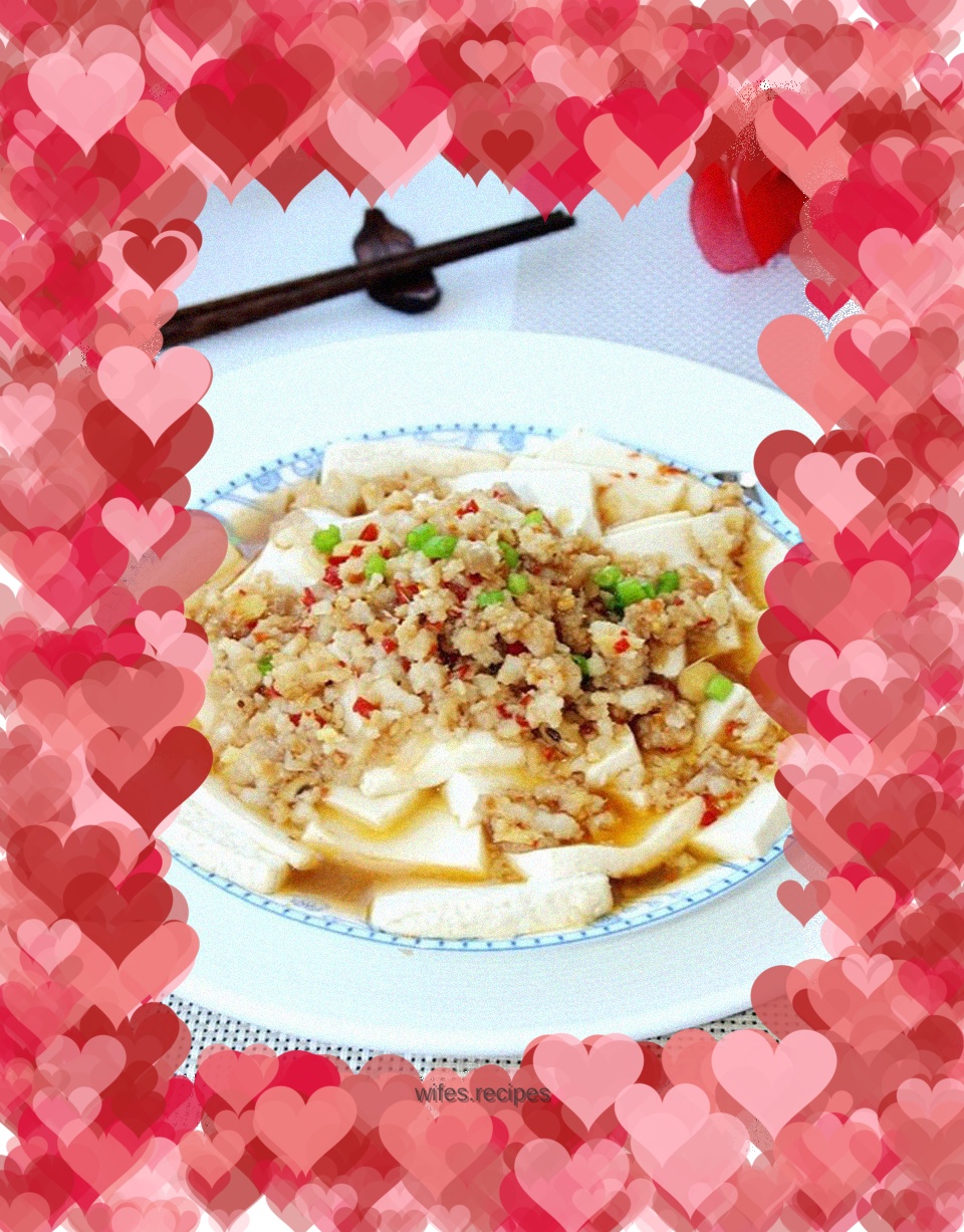 Steamed tofu with minced meat