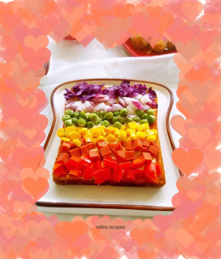 Rainbow Toast Pizza