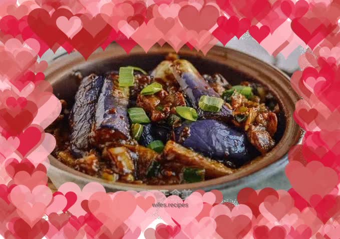 Fried pork with long eggplant