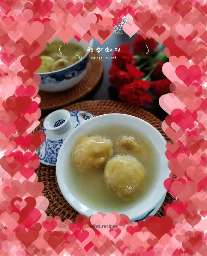 Yellow rice noodle glutinous rice balls