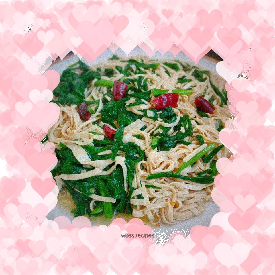 Dried tofu and stir-fried leeks