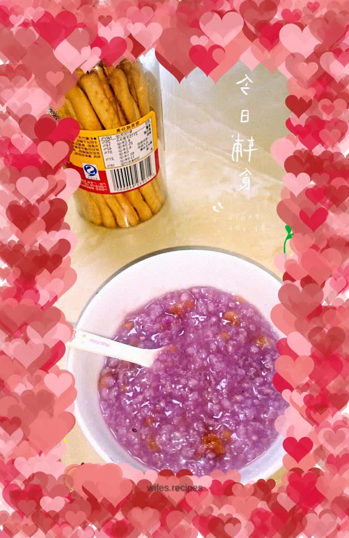 Baby food supplement---Purple sweet potato and red date porridge