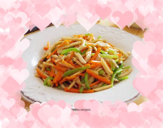 Shredded King Oyster Mushroom in Oyster Sauce