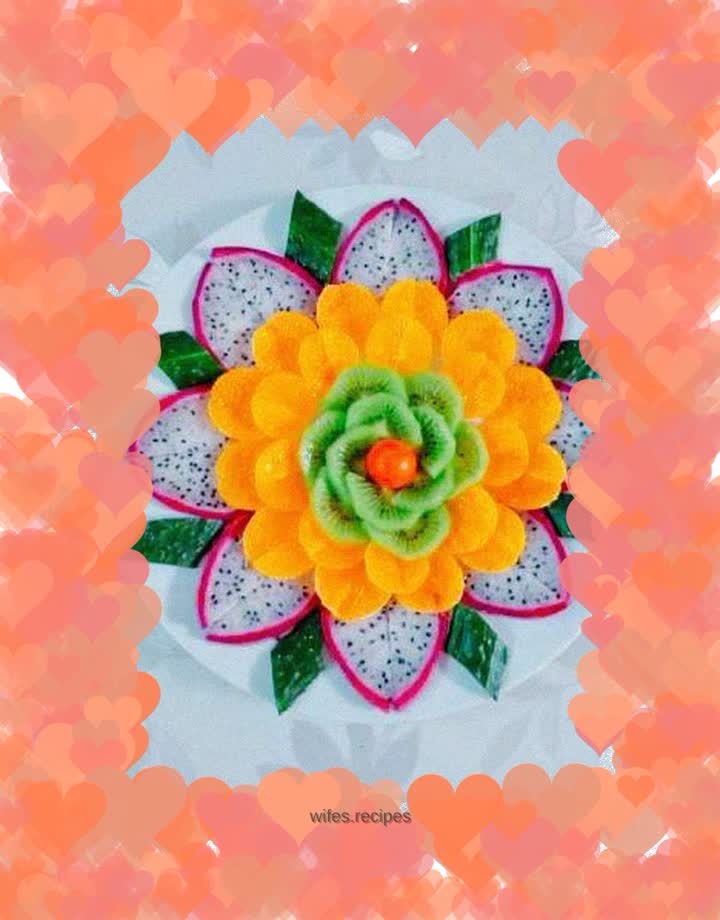 Flowers bloom, wealth and auspicious fruit plate