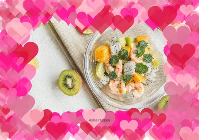 Super fresh shrimp and fruit salad