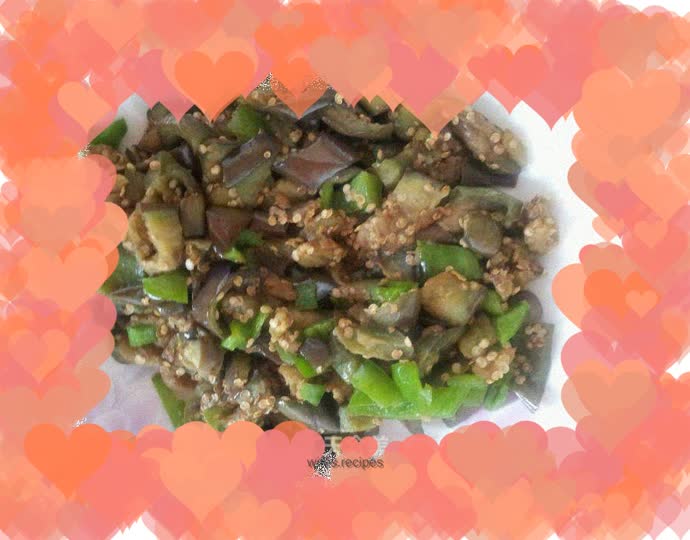 Fried shredded eggplant