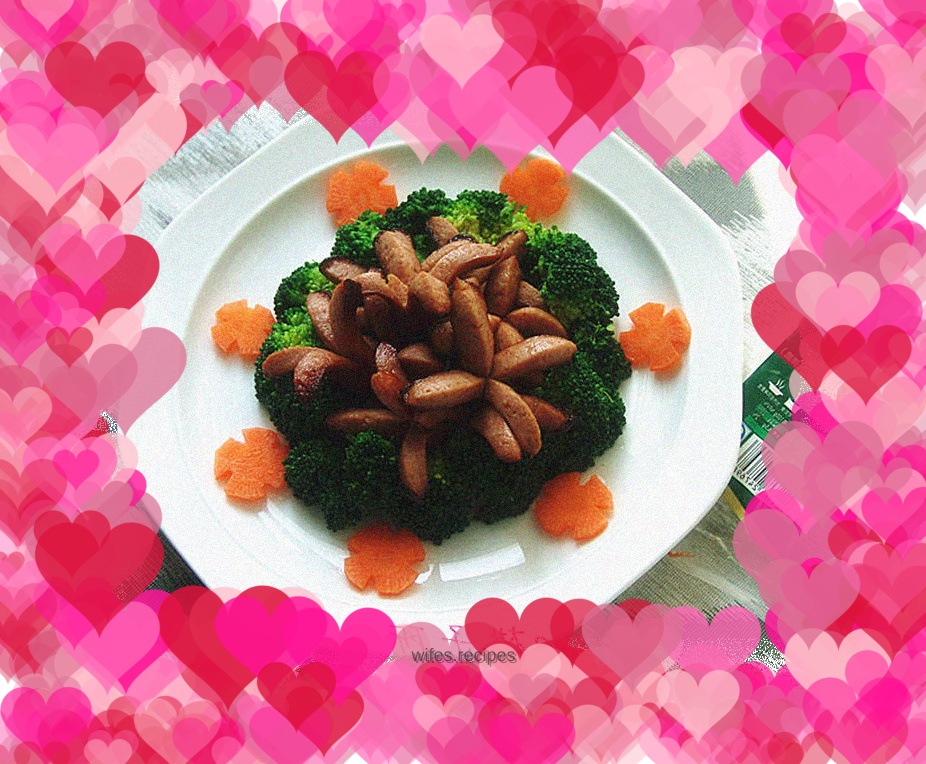 Fried hot dog sausage