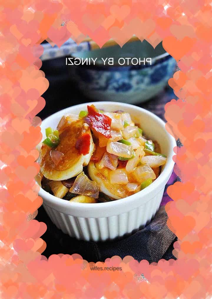 New way to eat "bad" eggs------Tiger skin eggs with green peppers and onions