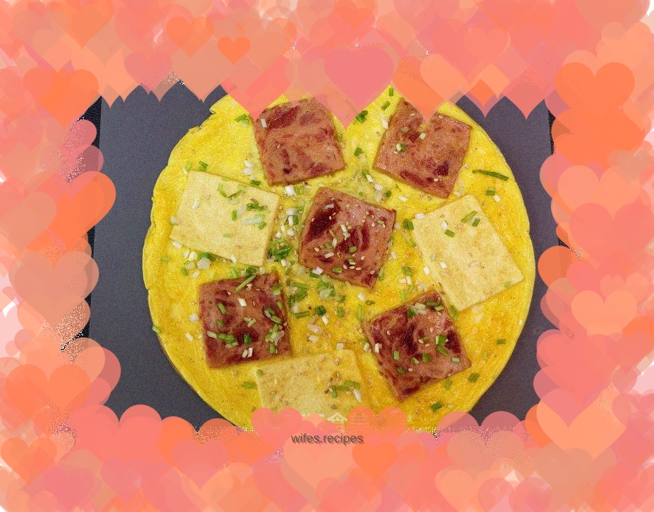 Luncheon Meat and Tofu Egg Pancake
