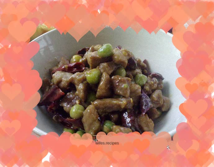 Spicy beef with peas