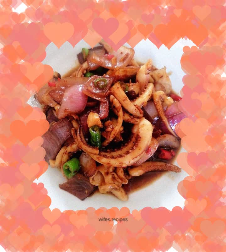 Cumin squid tentacles