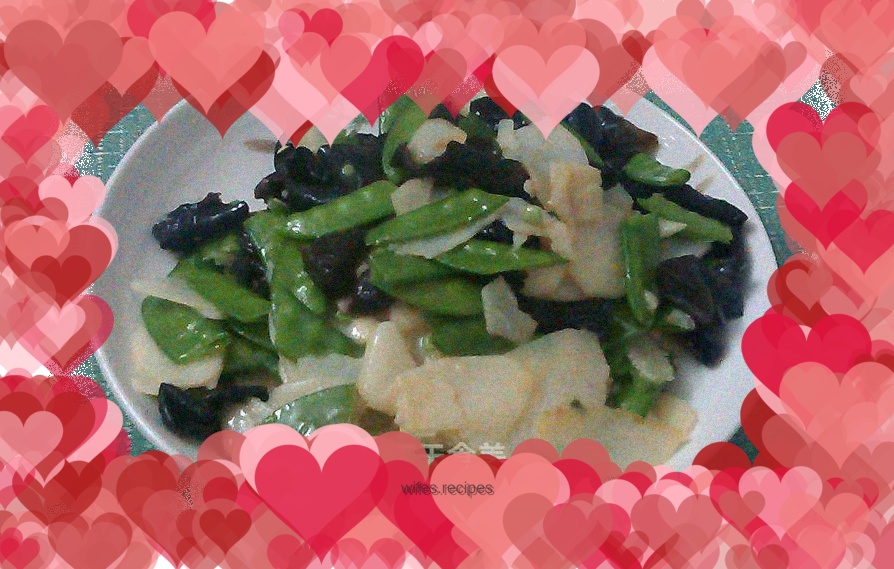Stir-fried snow peas with Huaishan black fungus