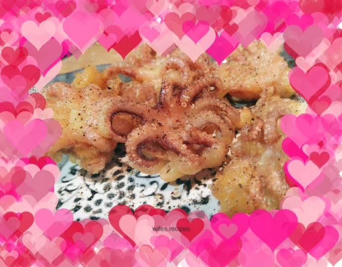 Fried baby octopus