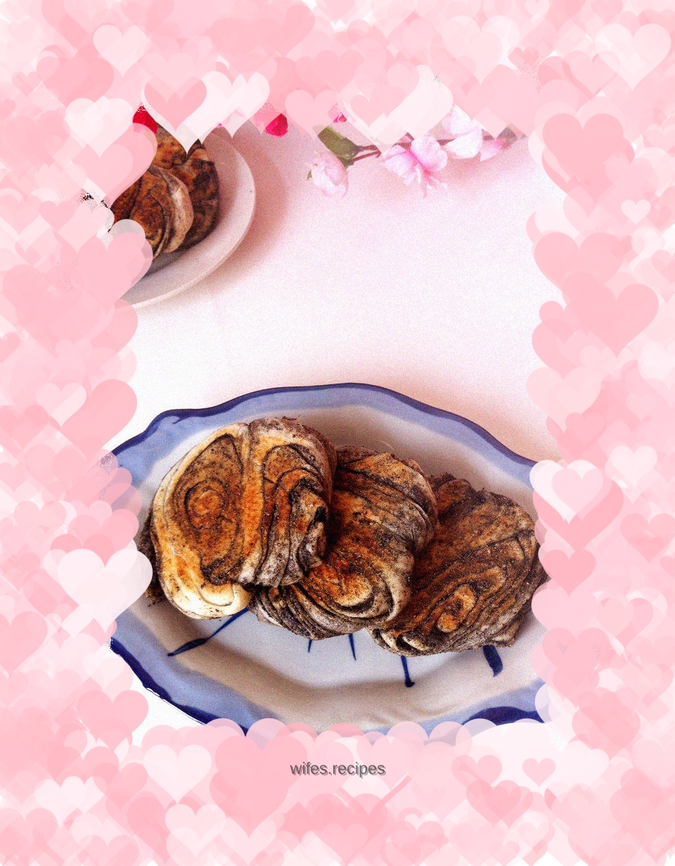 Black sesame sauce pancakes