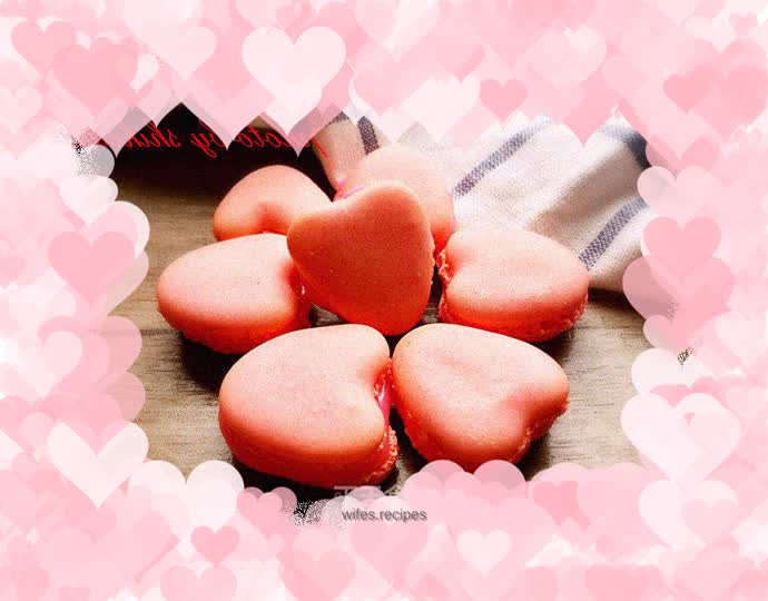 Heart-shaped macarons