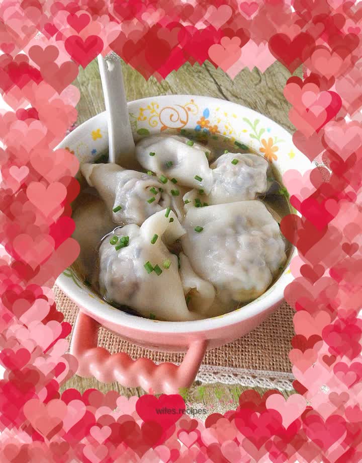 Dried bamboo shoots, fungus, fresh meat wontons