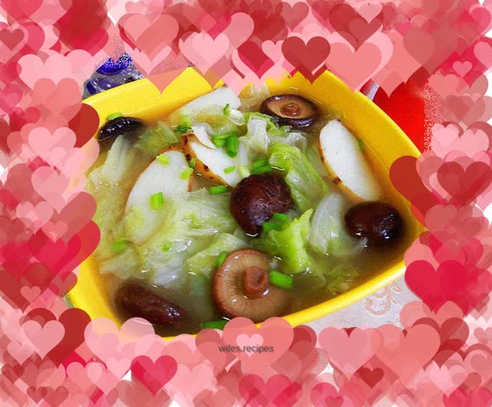 Yam, Mushroom and Cabbage Soup