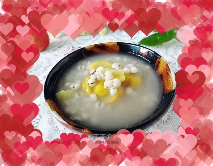 Chestnut barley soup