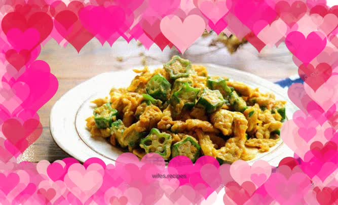 Okra scrambled eggs