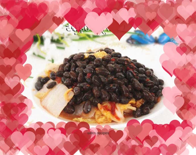 Spicy cabbage mixed with natto