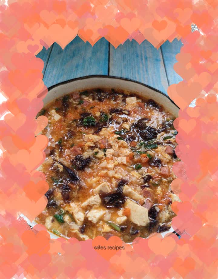 Tofu, seaweed and yam soup