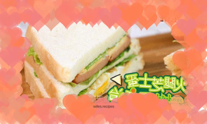 Ham, cheese and egg sandwich