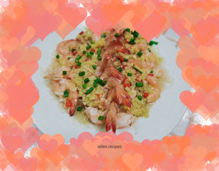 Steamed shrimp with garlic vermicelli