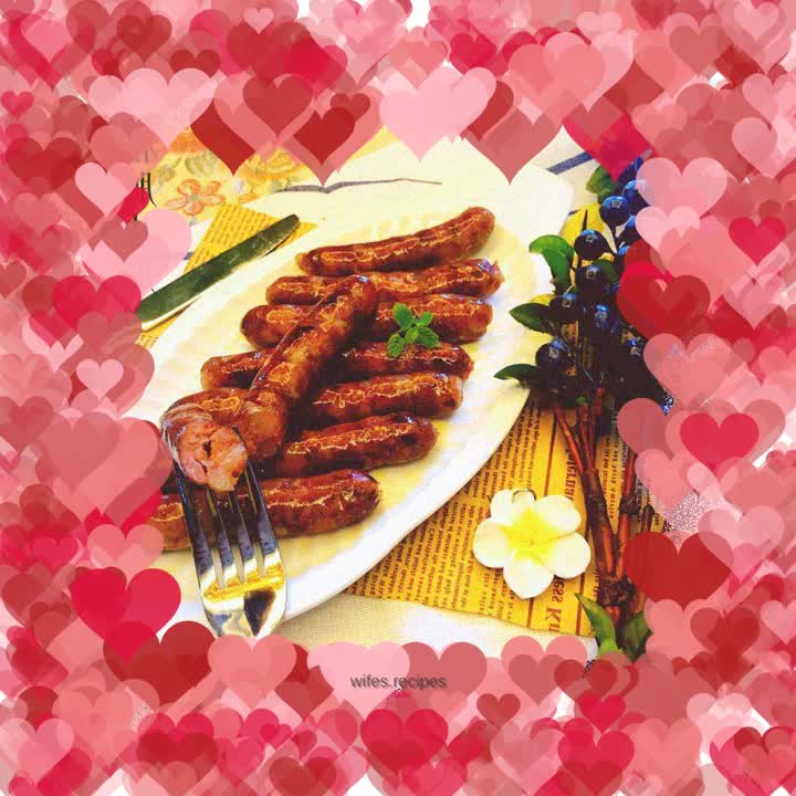 Homemade black pepper flavored crispy sausage