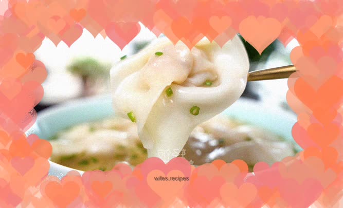 Homemade wontons with thin skin and lots of fillings, one bite is super satisfying! ! ! ! !