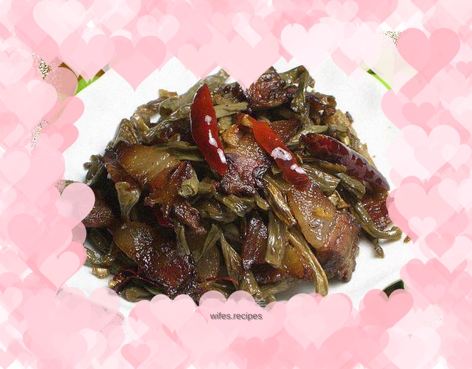 Stir-fried Dried Beans with Bacon