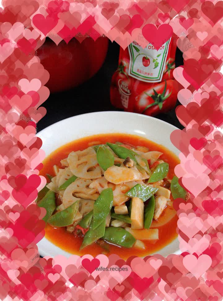 Stir-fried vegetables with tomato sauce