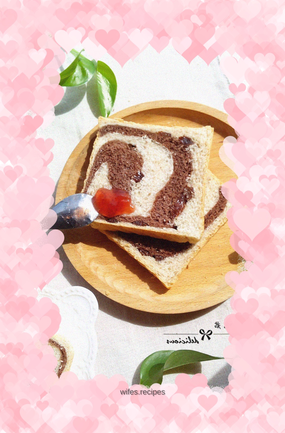 Whole wheat cocoa two-color toast