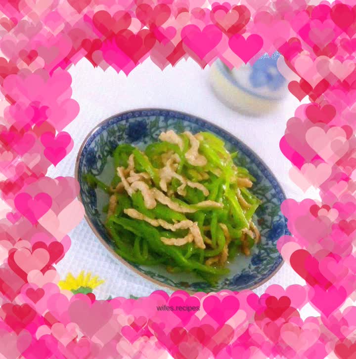 Shredded pork with green pepper