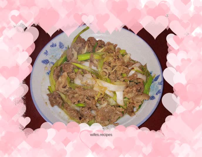 Stir-fried mutton with green onions