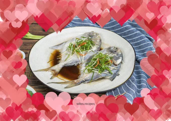 Silver pomfret with scallion oil