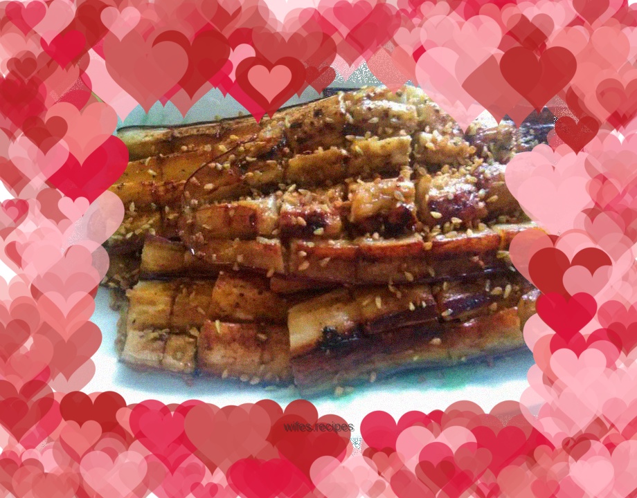 Grilled eggplant with shrimp paste