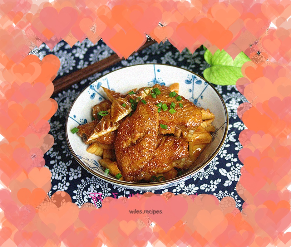 Braised spring bamboo shoots and chicken wings