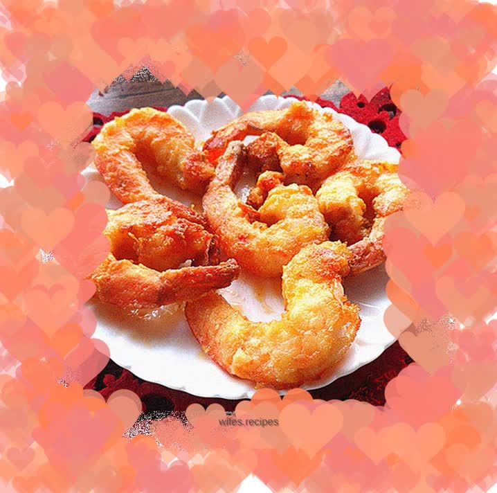 Crispy fried peeled shrimp