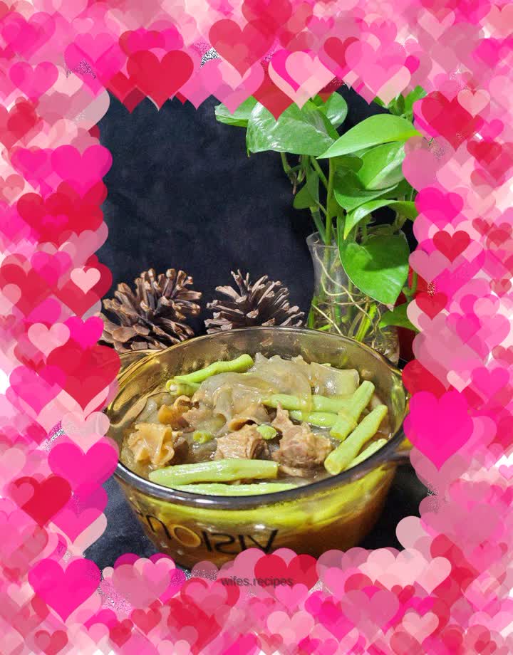 Braised vermicelli with heart-protecting meat and beans