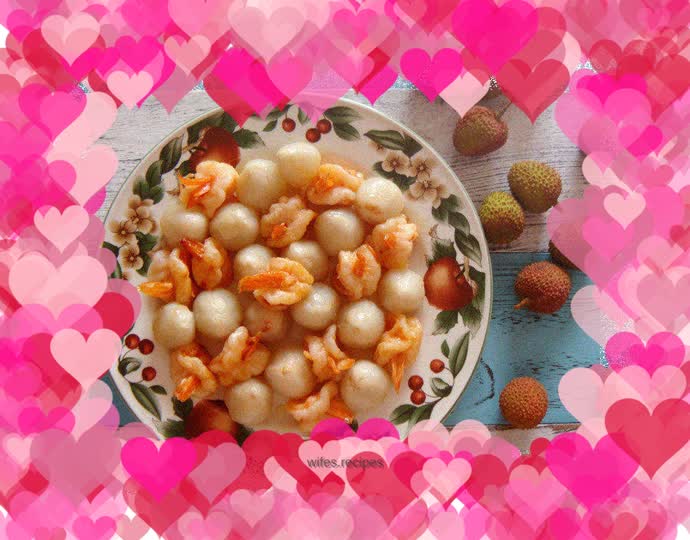 Lychee and Phoenix Tail Shrimp Balls