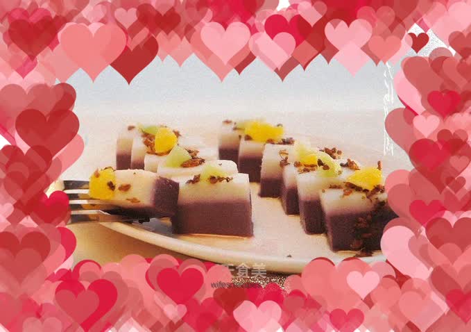 Yam, Purple Sweet Potato and Osmanthus Cake