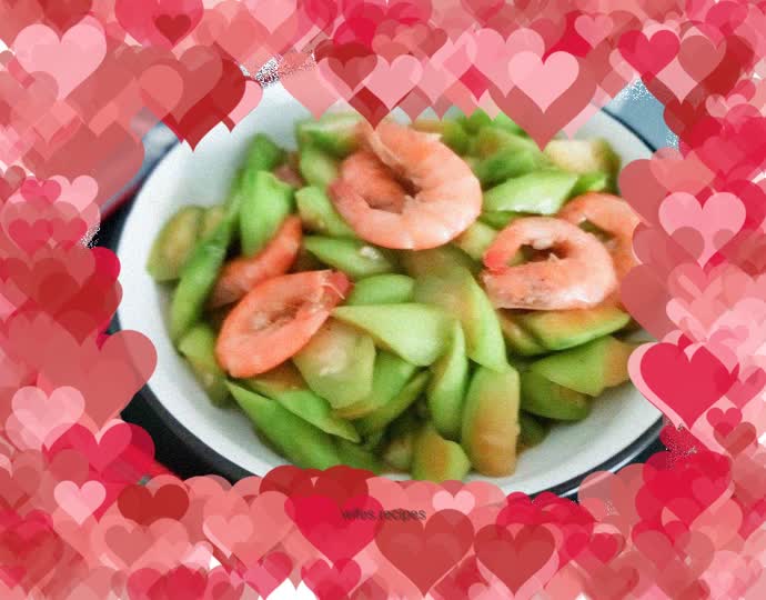 Braised Loofah with Prawns