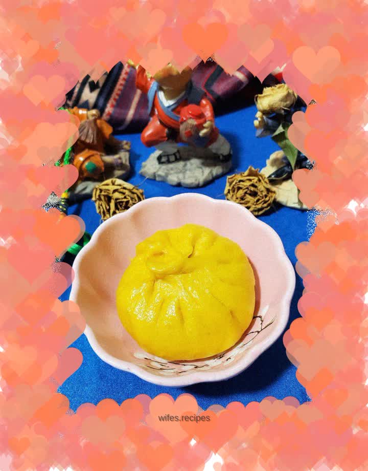 Pumpkin bean paste bun