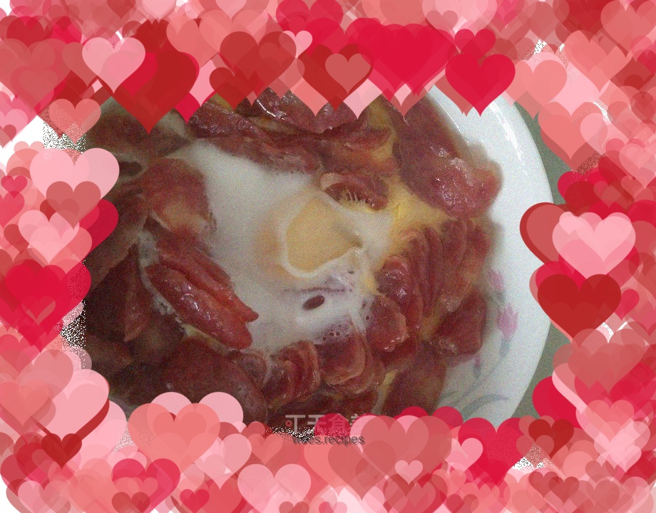 Steamed Egg with Chinese Sausage