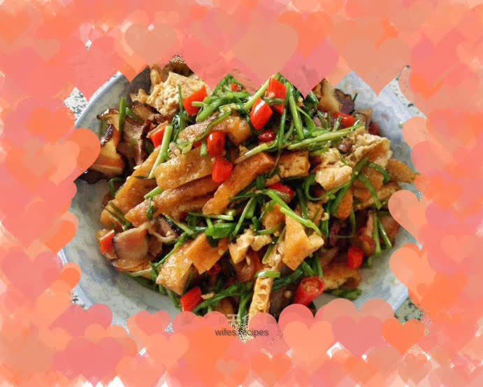 Grilled bacon with fried tofu