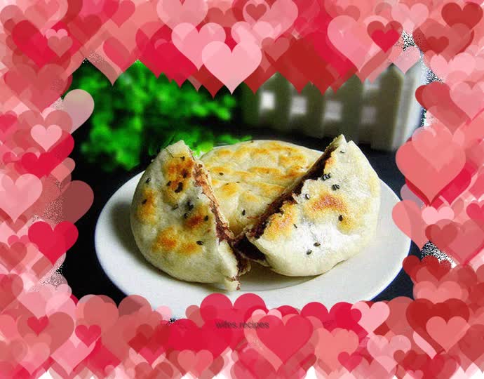 Red bean paste pancake