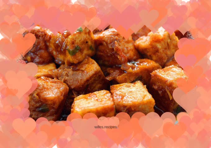 Crispy fried tofu with soy sauce