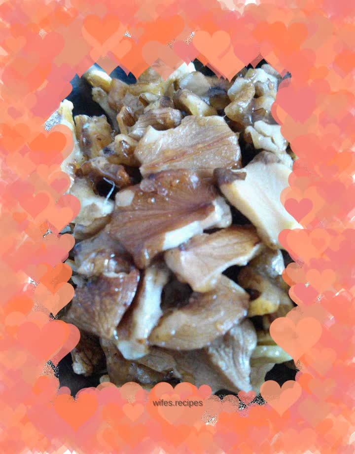 Amber walnut kernels